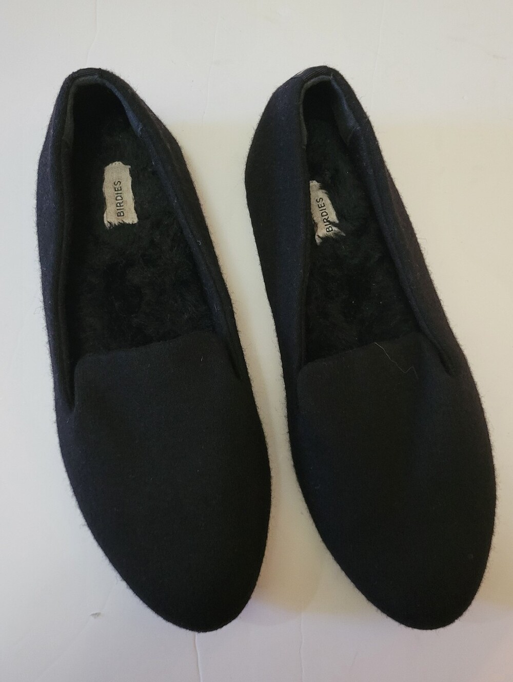 Birdies Black Women's Flats Cozy Faux-Fur Lining Elevated Basic Quiet Luxury
